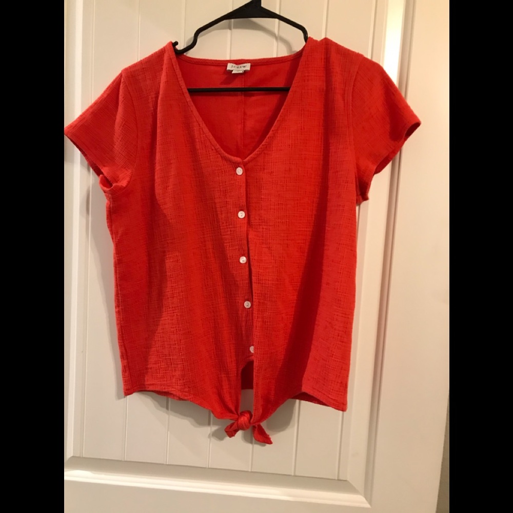 J.Crew Tie front Top with buttons